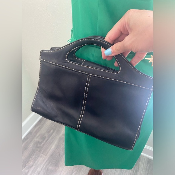 Vintage Fossil Black Leather Top Handles & Crossbody/Shoulder Purse Bag - Picture 16 of 16